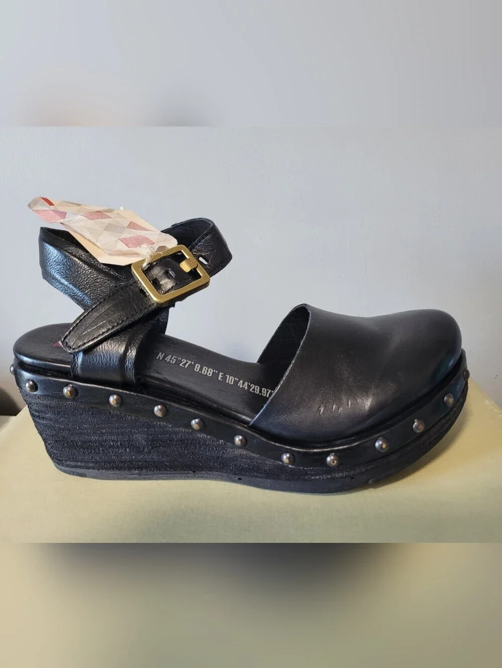 AS 98 Pietro Leather Studded Wedge, BNWT, Size 38